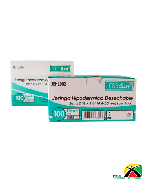 Jeringa 3 ml y 5 ml Alfa